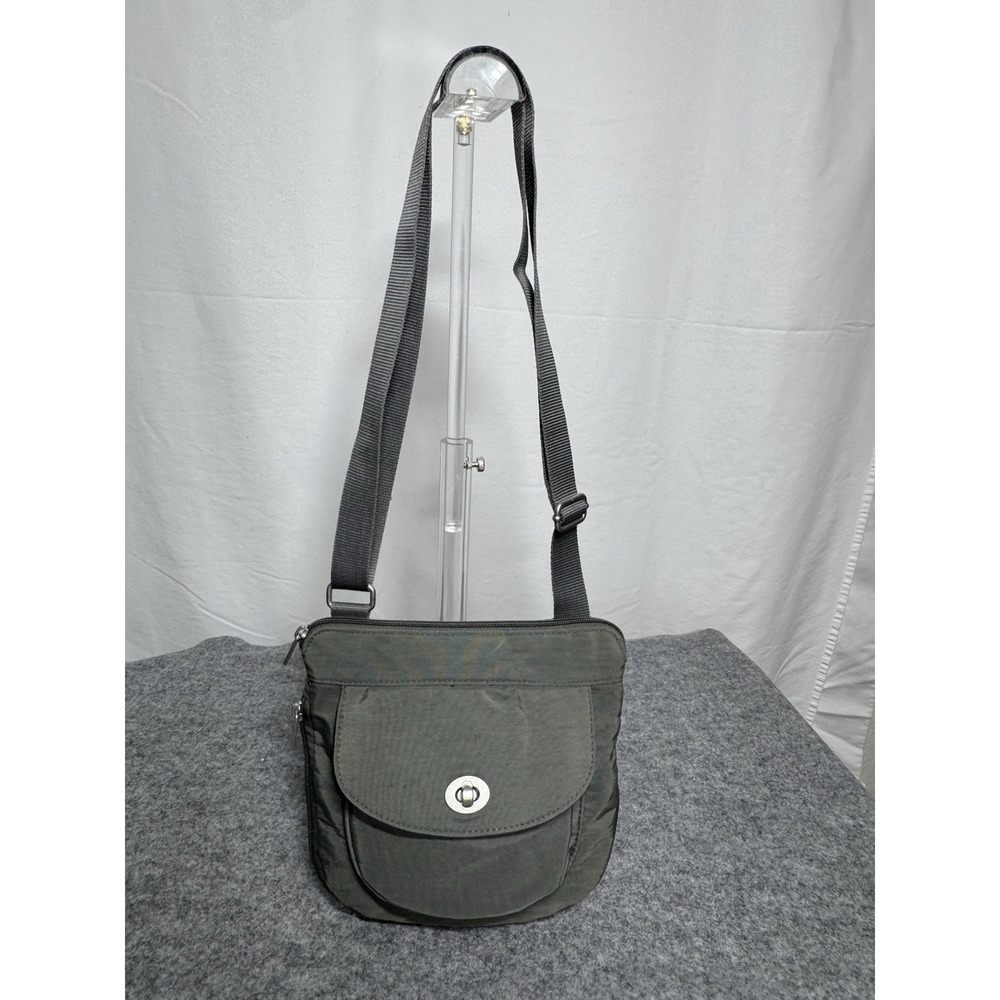 Baggallini Gray Nylon‎ Crossbody Bag Adjustable Strap Travel Purse